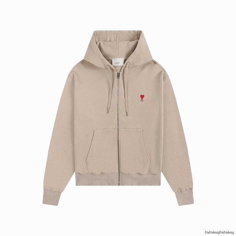 AMI Love Minimalist Style Beige Cardigan