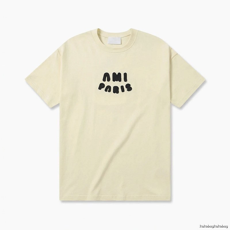 AMI Paris Casual Style Off-White T-shirt