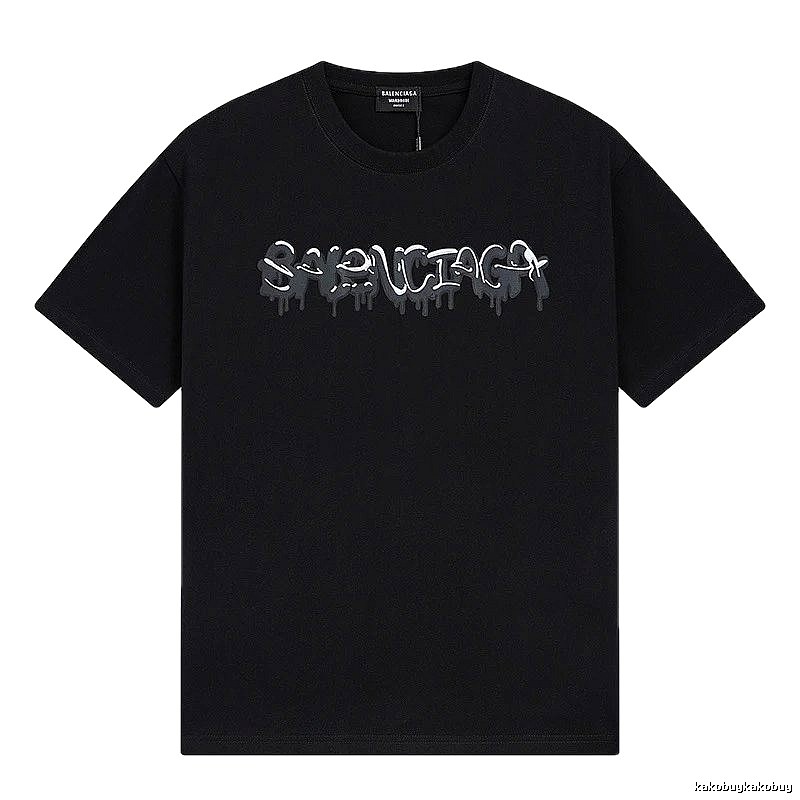Balenciaga graffiti-style black T-shirt