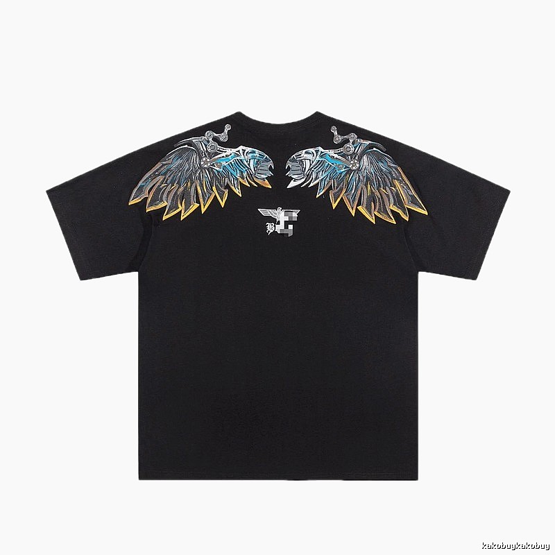 BOY Mechanical Wing Street Style Black Short Sleeve T-Shirt