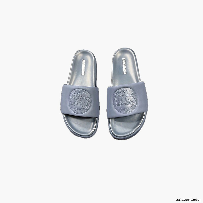 Burberry Embossed Knight Pattern Minimalist Dusty Blue Slides