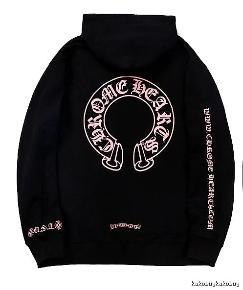 Chrome Hearts 2088-72 Black And Purple Cross Graphic Hoodie Casual Layering