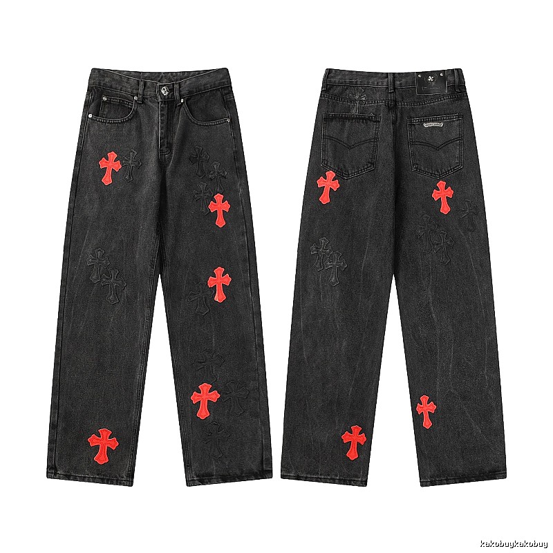 Chrome Hearts Premium Style Graphic jeans Light Denim Jeans for Minimal Outfits