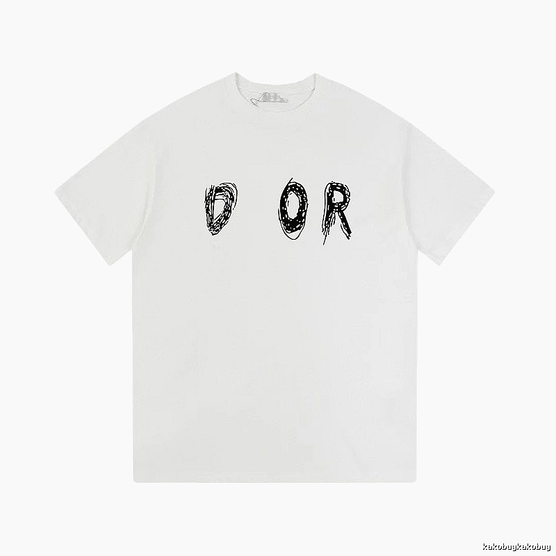 Dior Graffiti Collection Trendy Cool Style White T-Shirt
