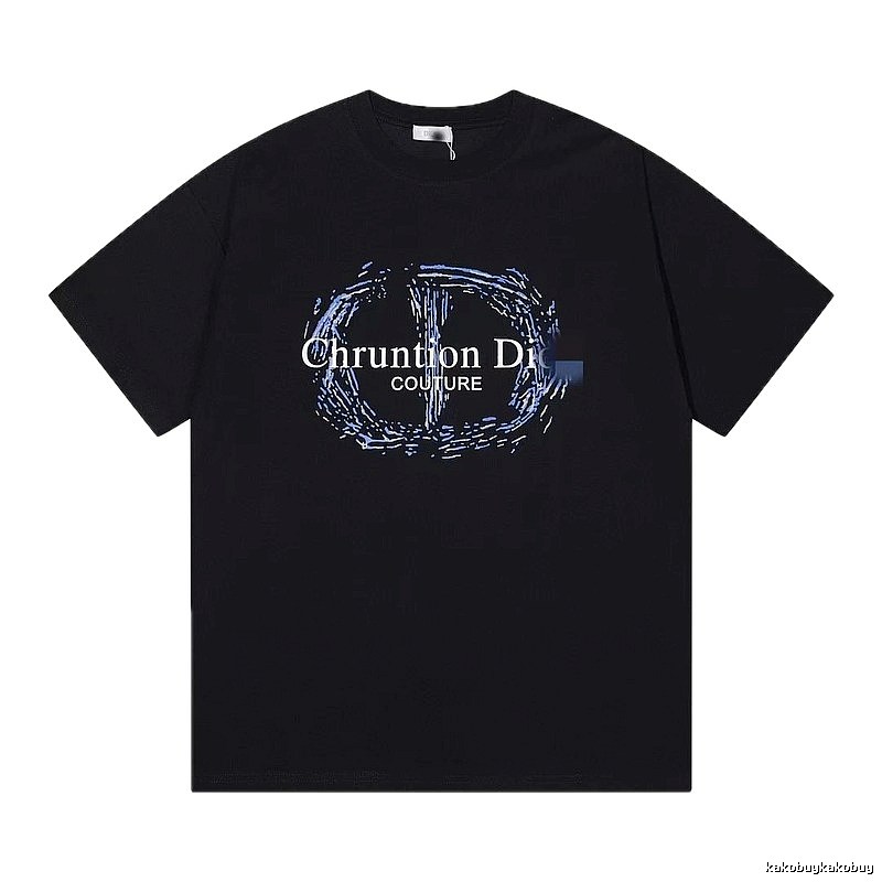 Dior Haute Couture Graffiti-style Black Short-sleeve T-shirt