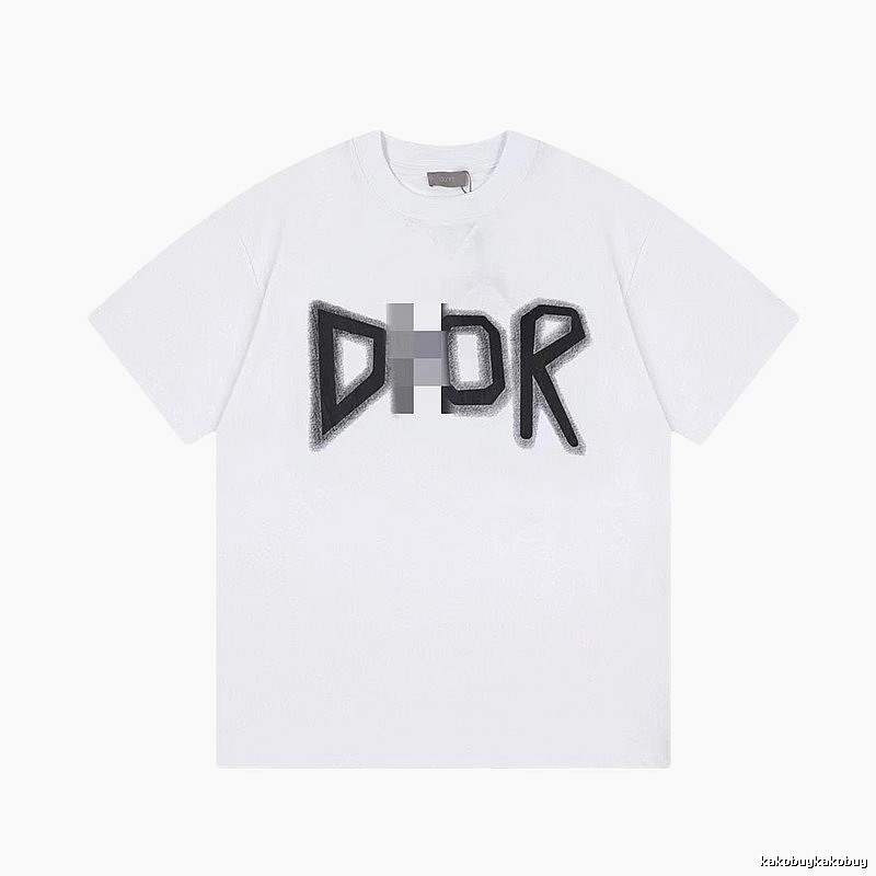 Dior Letter Print Trendy Style White T-Shirt