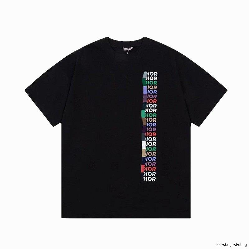 Dior Trendy Black T-Shirt with Colorful Letters