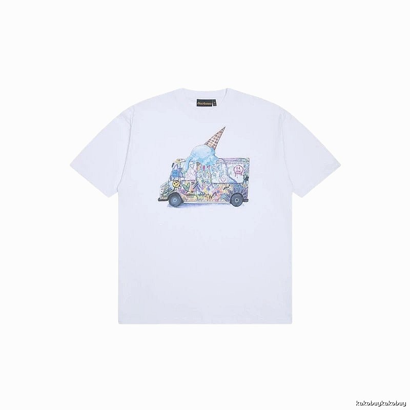 DREW Graffiti Ice Cream Truck Street Style White T-shirt