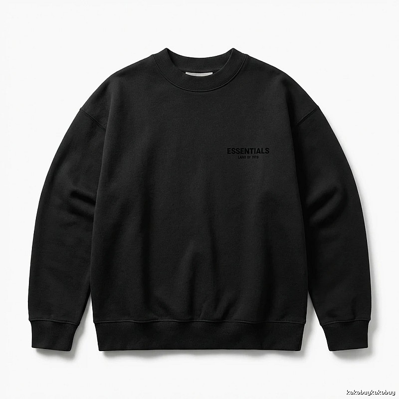 ESSENTIALS minimalist style black sweatshirt