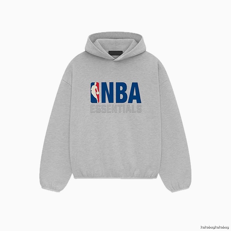 ESSENTIALS NBA-style light gray hoodie