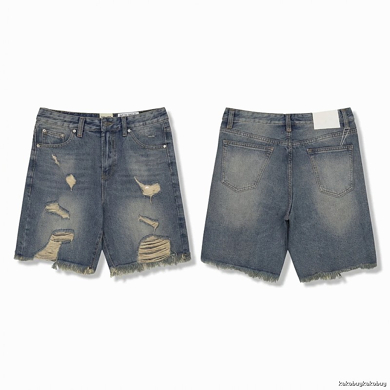 Gallery Dept Ripped and Distressed Denim Shorts