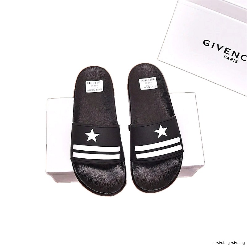 Givenchy Star-Stripe Trendy Style Black Slides