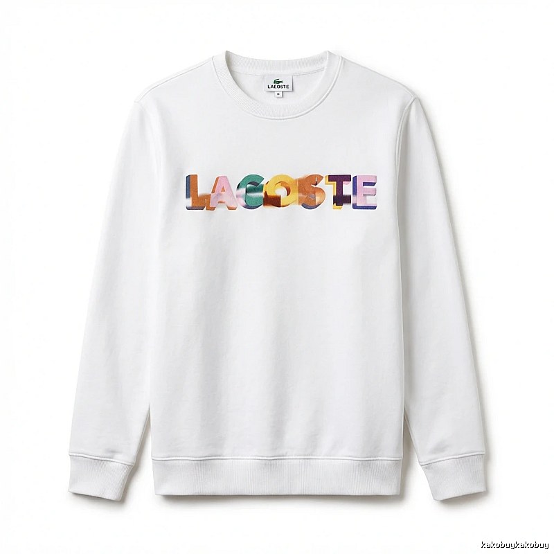 Lacoste Colorful Letter Style White Sweatshirt