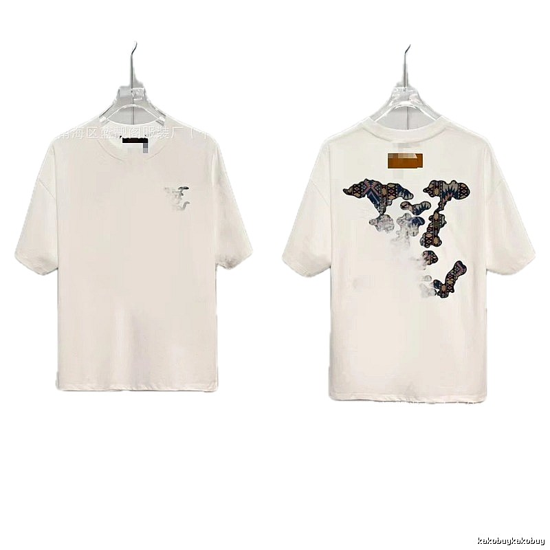 Louis Vuitton Vintage-style Jacquard White Short-sleeved T-shirt