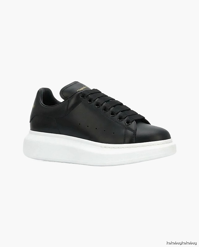 McQueen thick-soled casual style black shoes