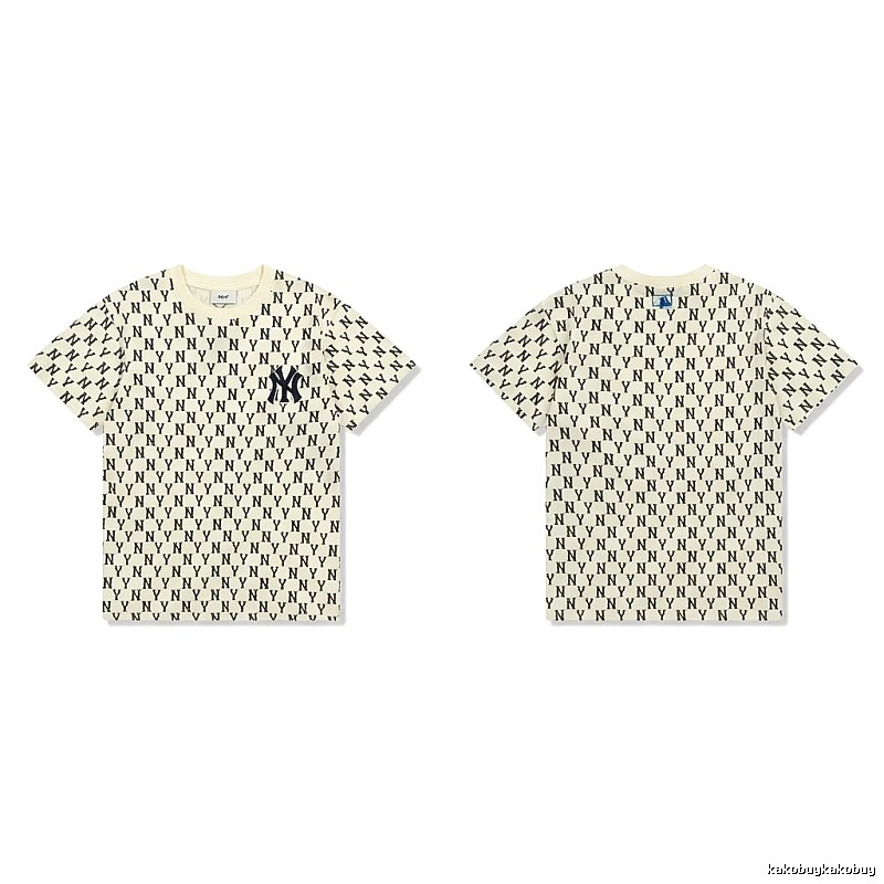MLB full-print trendy style white T-shirt