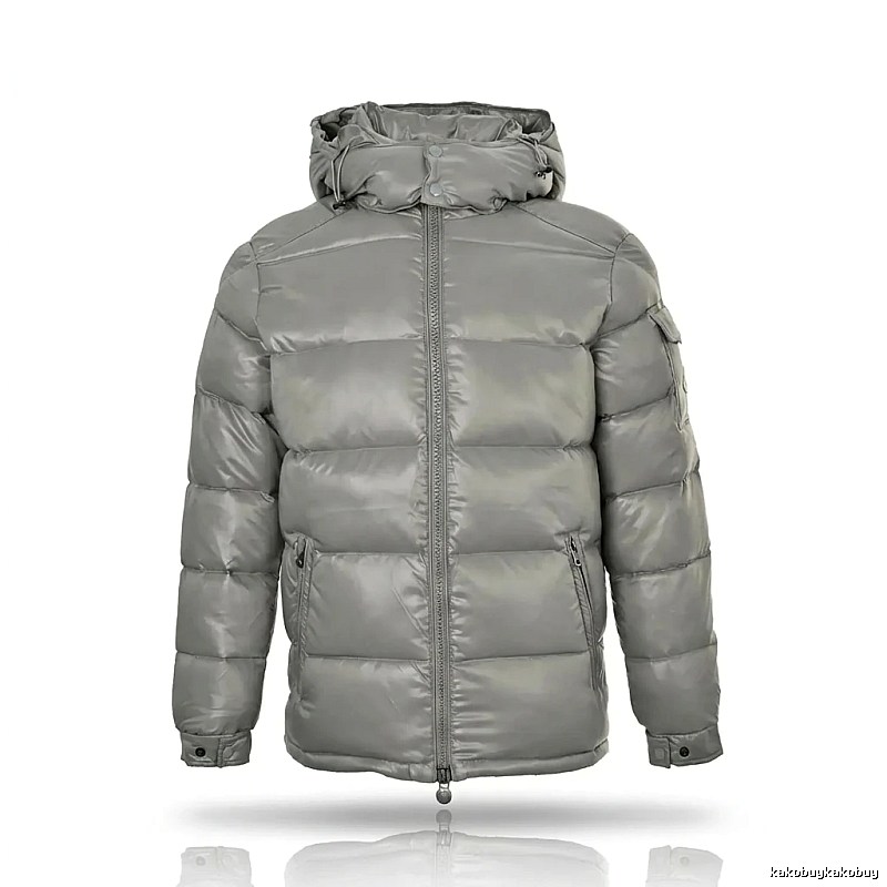 Moncler hooded fashionable grey down jacket