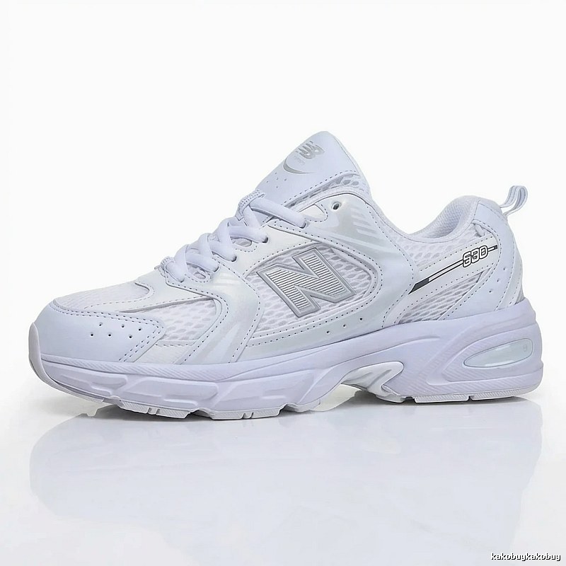 New Balance 530 retro-style white shoes