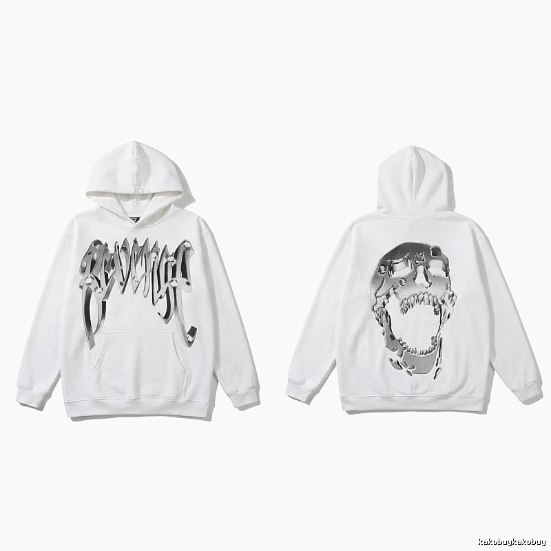 Revenge Skull Trendy Cool White Hoodie