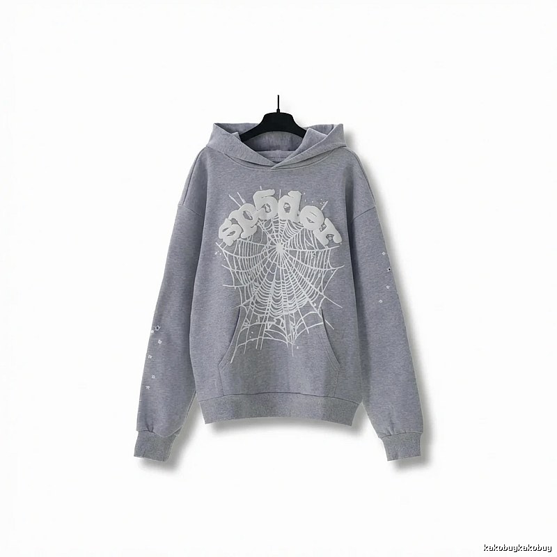 Sp5der Spider Web Print Grey Sweatshirt