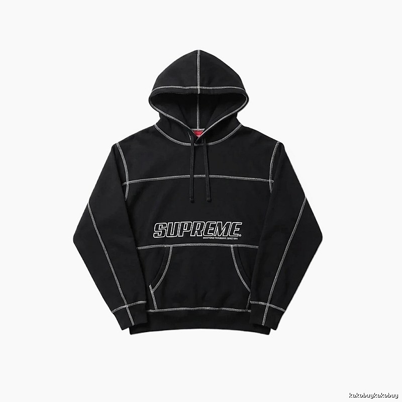 Supreme basic street style black sweatshirt
