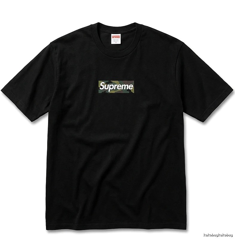 Supreme camouflage style black T-shirt