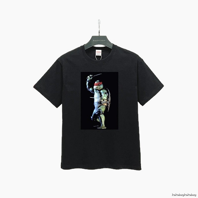 Supreme x Ninja Turtles Co-branded Street Style Black T-Shirt