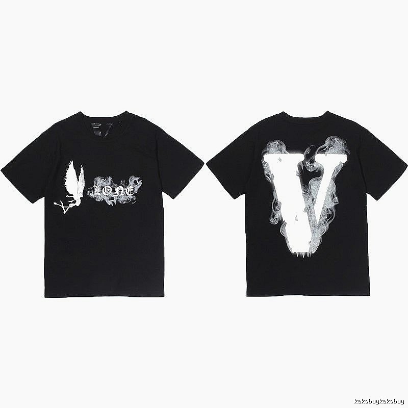 Vlone Premium Style Logo T-shirt Black Purple Vlone for Minimal Outfits