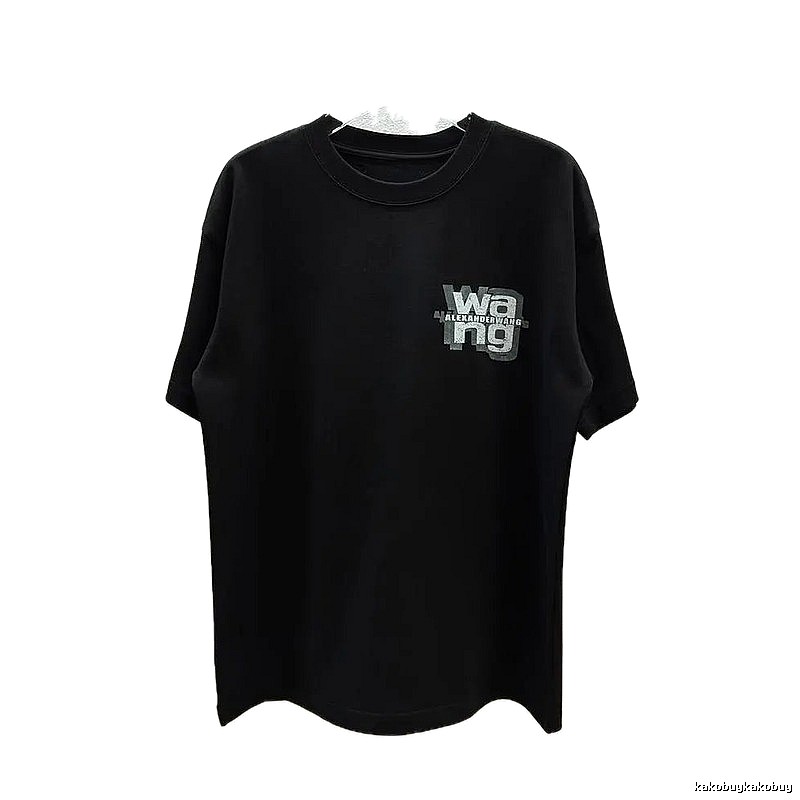 Alexander Wang Printed Street Style Black T-Shirt