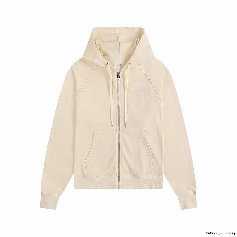AMI Love Minimalist Style Beige Sweatshirt