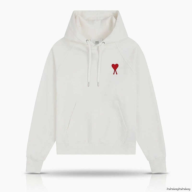 AMI Love Simple White Hoodie