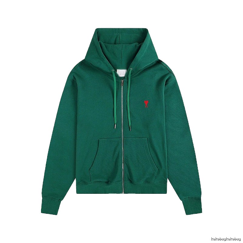 AMI Minimalist Style Dark Green Hoodie
