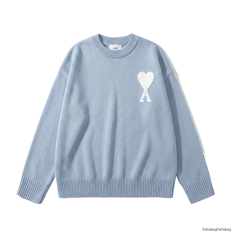 AMIRI Love Simple Style Blue Sweater
