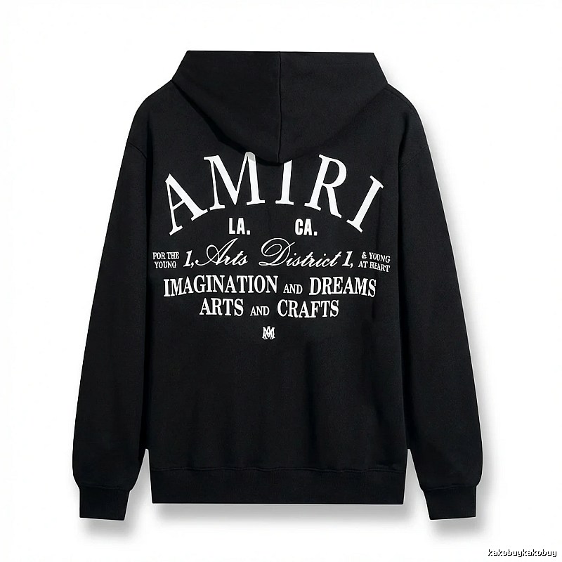 AMIRI printed style black hoodie