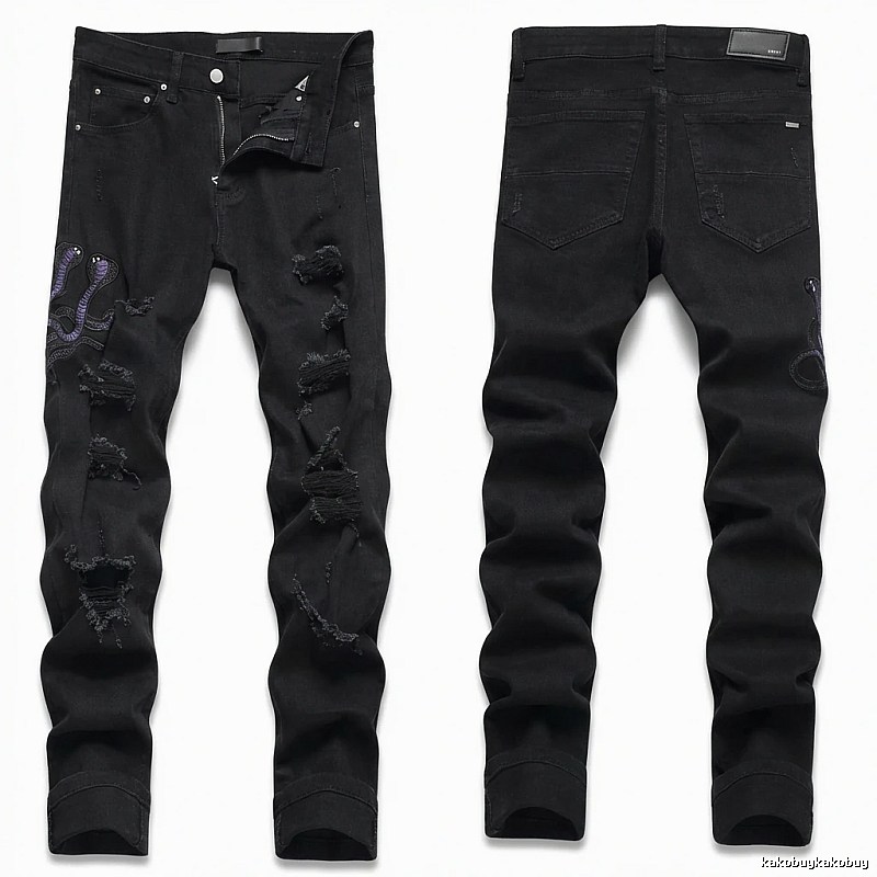 AMIRI Ripped Trendy Black Pants