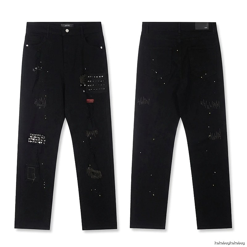 AMIRI Rivet Punk Style Black Pants