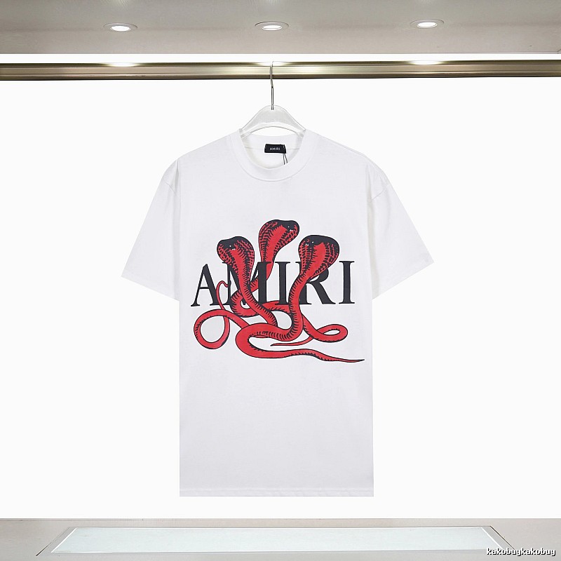 Amiri Travel Graphic T-shirt White Blue Amiri with Modern Look