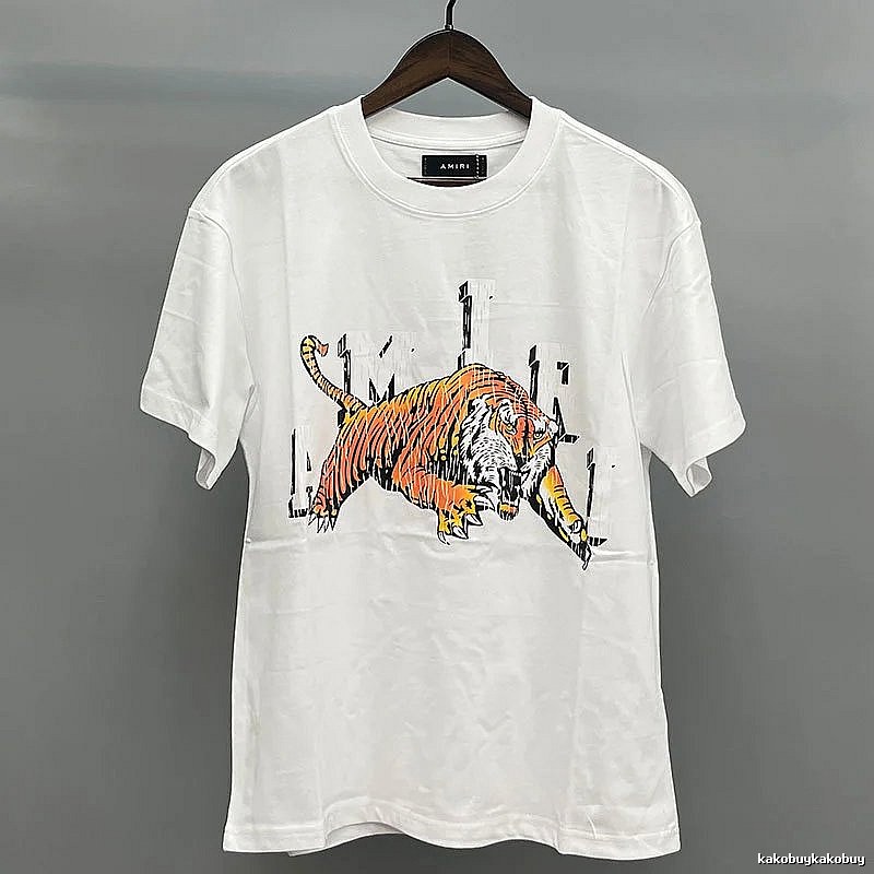 Amiri White Records Graphic T-Shirt Modern Fit