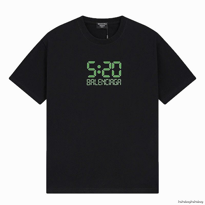 Balenciaga 5:20 Trendy Black Short Sleeve T-Shirt