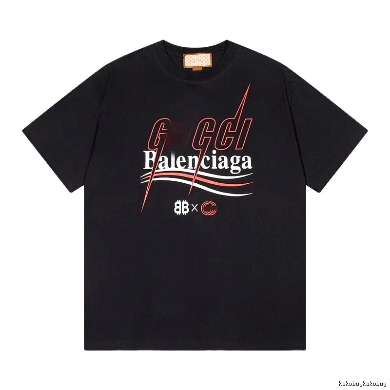 Balenciaga Co-branded Trendy Style Black Short-sleeve T-shirt