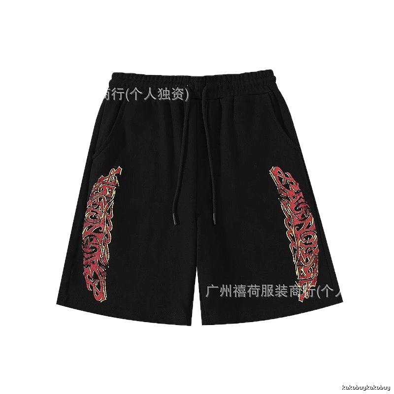 Balenciaga Flame Style Black Shorts