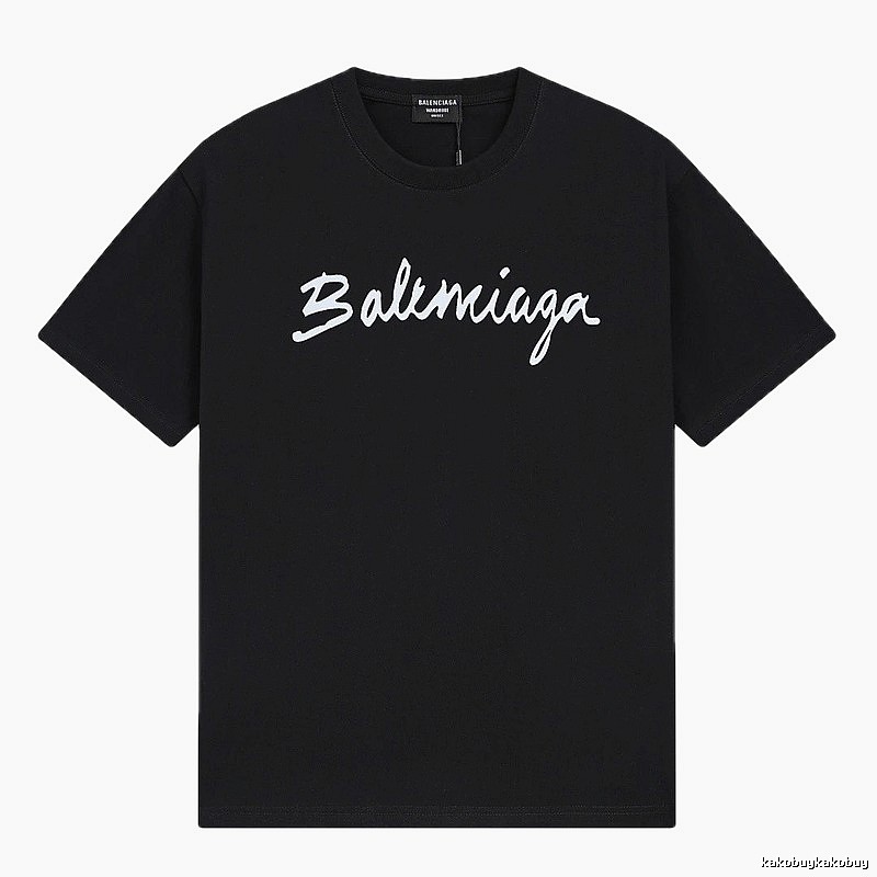 Balenciaga Handwritten Trendy Style Black T-shirt