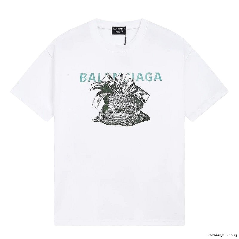 Balenciaga Money Bag Print White T-shirt