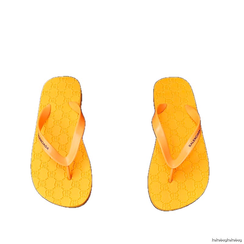 Balenciaga Monogram Casual Style Orange Flip-Flops