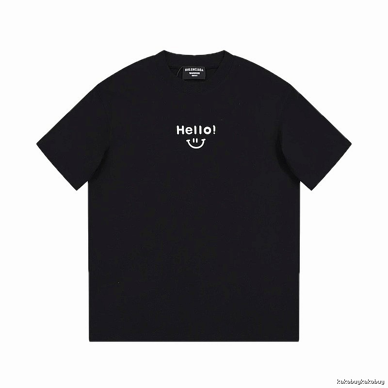 Balenciaga Smiley Print Street Style Black T-Shirt