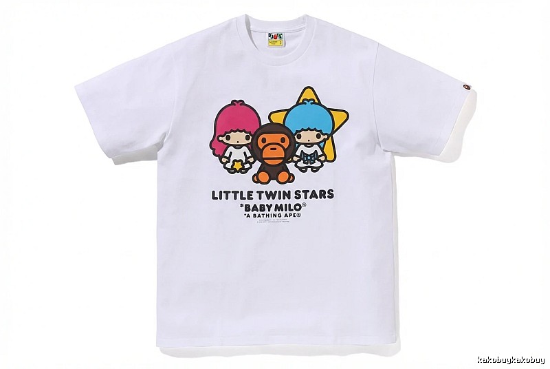 Bape cartoon and childlike white T-shirt