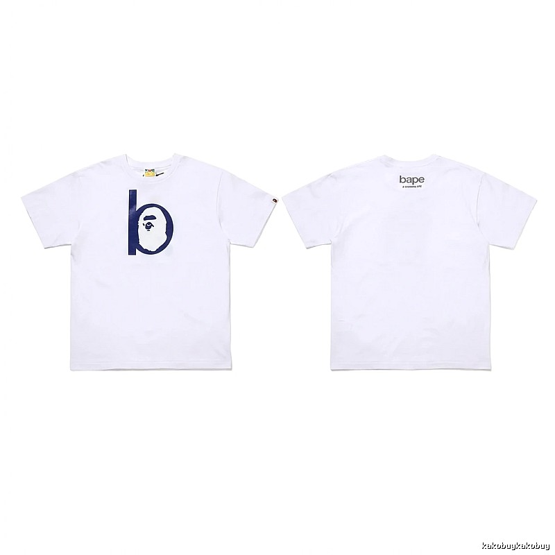 Bape letter trendy white T-shirt