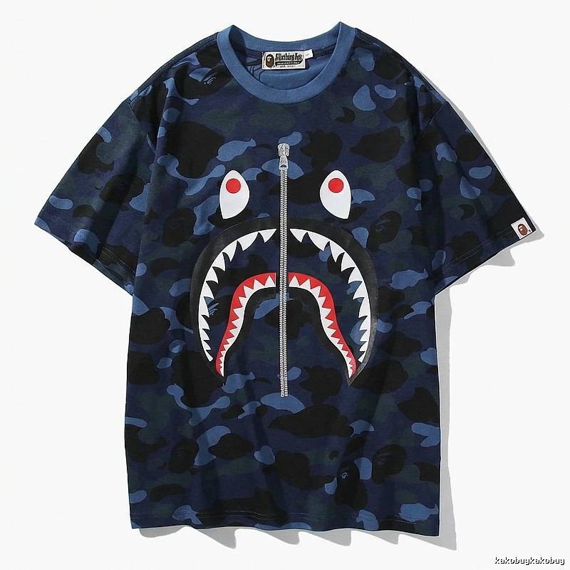 Bape Shark Camouflage Style Short-sleeved Shirt