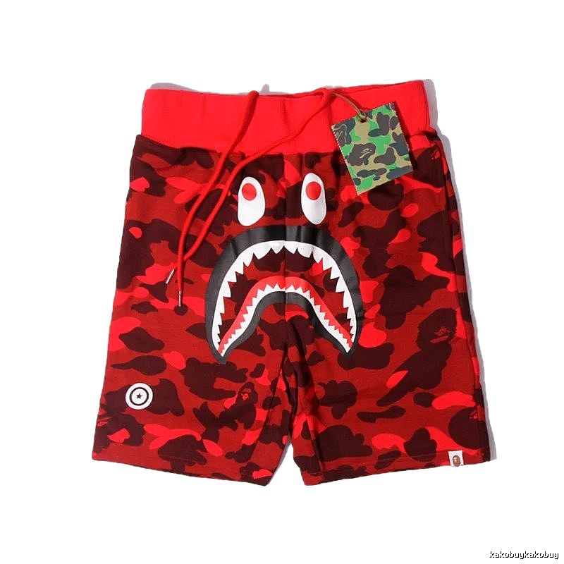 Bape Shark Red Camouflage Shorts