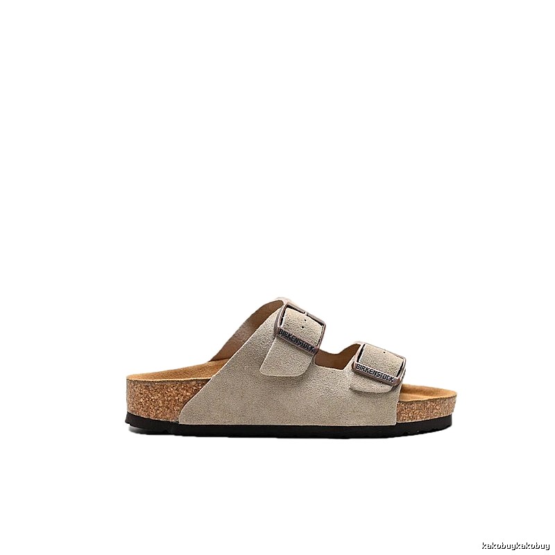 BIRKENSTOCK Double-Buckle Casual Sand-colored Slide Slippers